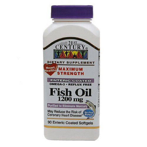 21St Century Fish Oil 1200 Mg Enteric Coated Softgels - 90 Ea